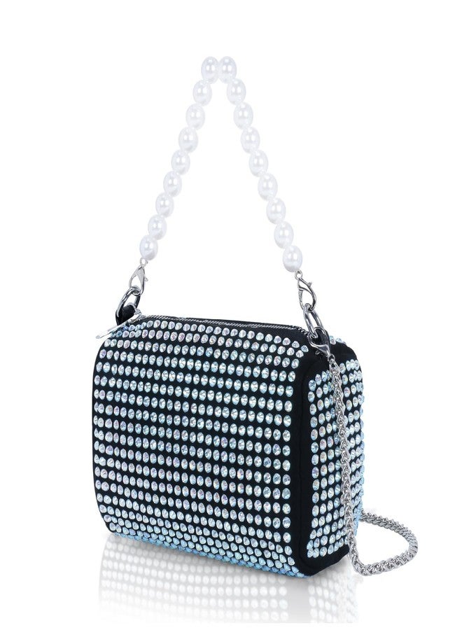 DOSYSO Evening Clutch Pearl Handle Designer Handbags for Women Stylish Latest Girls Sparkling Crossbody sling Bag with Chain strap Ladies Stone Purse Wallet for Party Wedding side Bag (MULTICOLOR) - Image 1